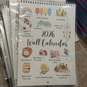 2026 Wall Calendar with Colorful Illustrations